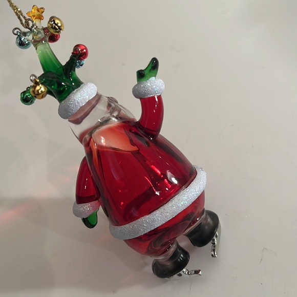 Vintage Christmas Acrylic Santa on Ice Skates Ornament - Picture 2 of 7